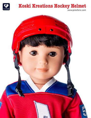 Koski Kreations 18 Inch Boy Doll Hockey Helmet 18" Doll Accessory Pattern Pixie Faire