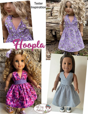 Doll Tag Clothing 18 Inch Modern Hoopla Dress 18" Doll Clothes Pattern Pixie Faire