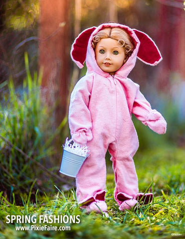 Genniewren 18 Inch Modern Hoppity Easter Bunny Outift 18" Doll Clothes Pattern Pixie Faire