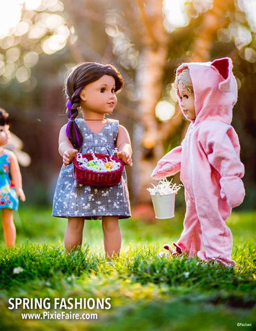 Genniewren 18 Inch Modern Hoppity Easter Bunny Outift 18" Doll Clothes Pattern Pixie Faire