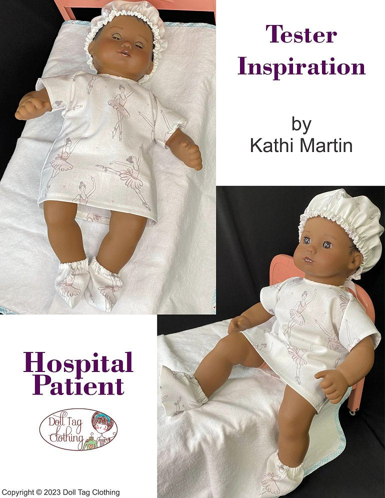 Doll Tag Clothing Bitty Baby/Twin Hospital Patient Pattern for 15 Inch Baby Dolls such as Bitty Baby® Pixie Faire