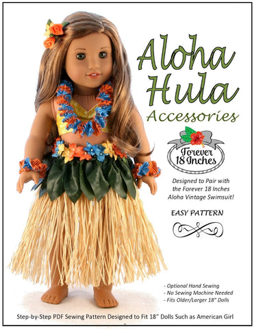 Forever 18 Inches 18 Inch Modern Aloha Hula Accessories 18" Doll Accessory Pattern Pixie Faire