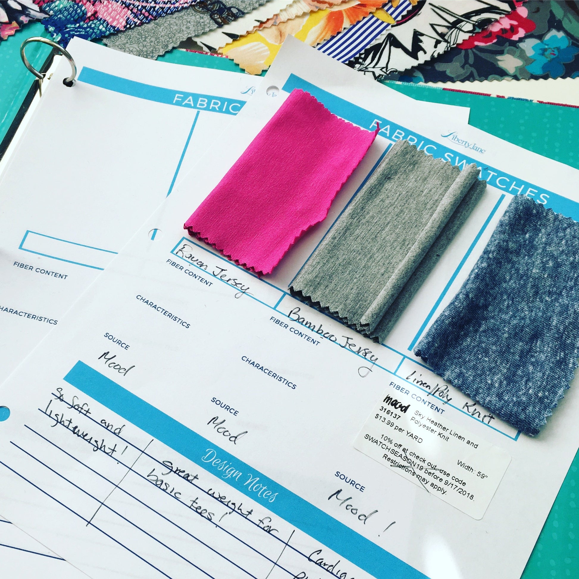 SWC Classes SWC Bonus Fabric Swatch Book Page PDF Pixie Faire
