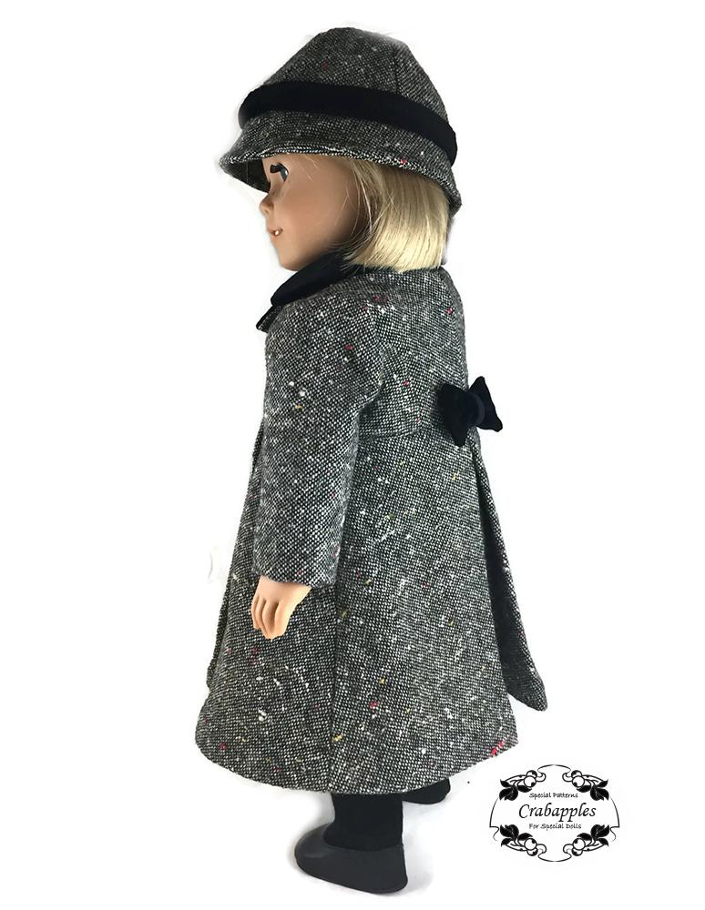 Crabapples 18 Inch Modern Classic Coat and Hat 18" Doll Clothes Pattern Pixie Faire