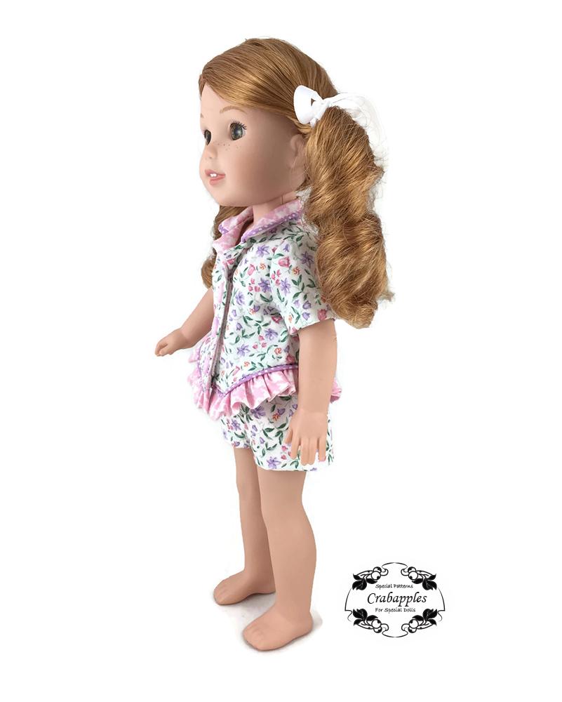 Crabapples WellieWishers Pajama Party 14.5 Inch Doll Clothes Pattern Pixie Faire