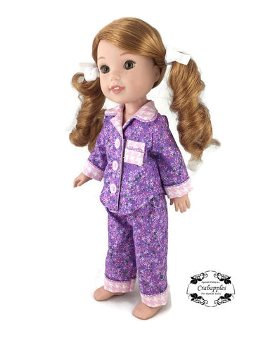 Crabapples WellieWishers Pajama Party 14.5 Inch Doll Clothes Pattern Pixie Faire