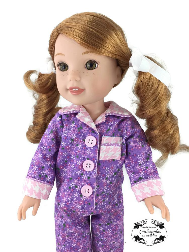 Crabapples WellieWishers Pajama Party 14.5 Inch Doll Clothes Pattern Pixie Faire