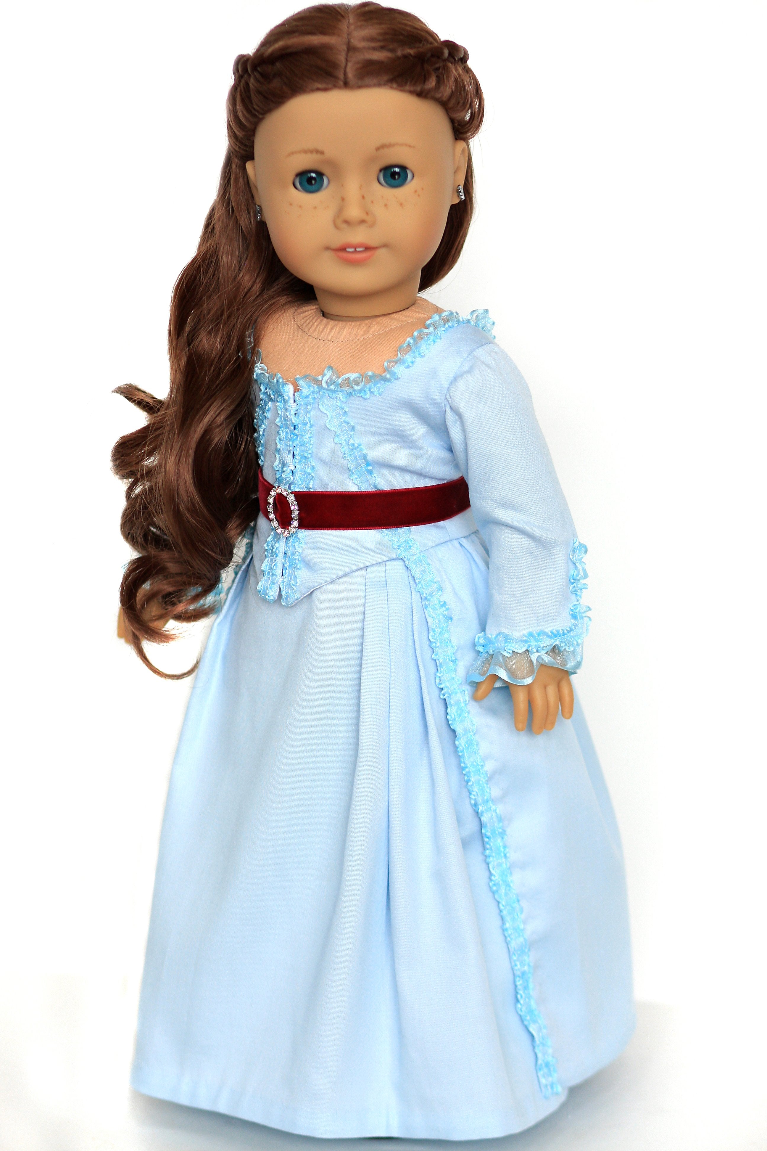 Thimbles and Acorns 18 Inch Historical Marie Antoinette Zone Front Gown 18" Doll Clothes Pixie Faire