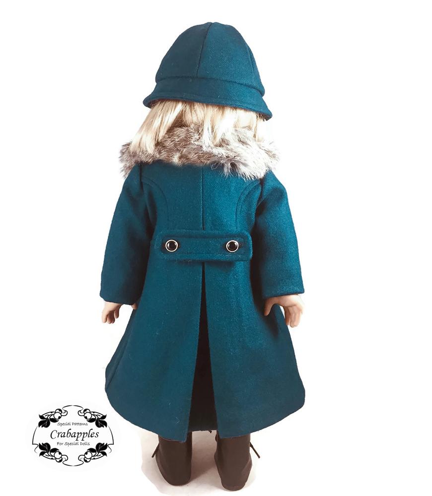 Crabapples 18 Inch Modern Classic Coat and Classic Hat Bundle 18" Doll Clothes Pattern Pixie Faire
