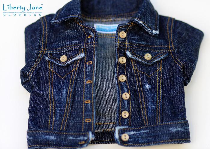 Liberty Jane 18 Inch Modern Denim Jacket 18" Doll Clothes Pattern Pixie Faire