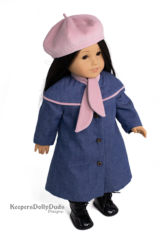 Keepers Dolly Duds Designs 18 Inch Historical Classy Yoke Coat and Tam 18" Doll Clothes Pattern Pixie Faire