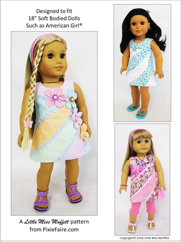 Little Miss Muffett 18 Inch Modern Ice-Cream Swirls 18" Doll Clothes Pattern Pixie Faire