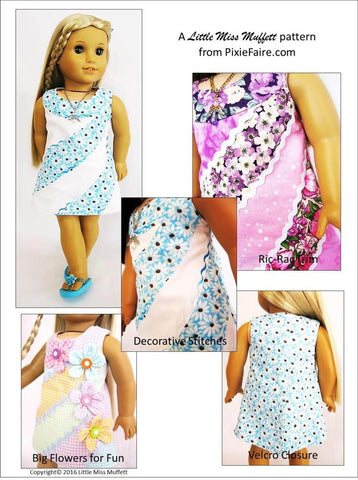 Little Miss Muffett 18 Inch Modern Ice-Cream Swirls 18" Doll Clothes Pattern Pixie Faire