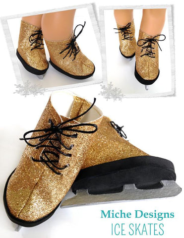 Miche Designs Shoes Ice Skates 18" Doll Shoes Pixie Faire