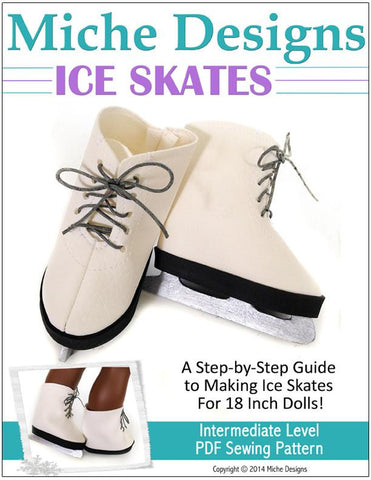 Miche Designs Shoes Ice Skates 18" Doll Shoes Pixie Faire