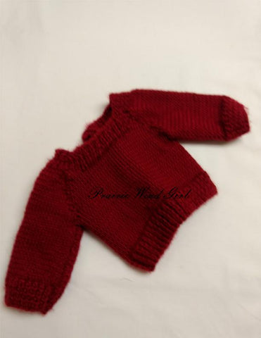 Prairie Wind Girl Knitting Eabha Knit Sweater 18" Doll Knitting Pattern Pixie Faire