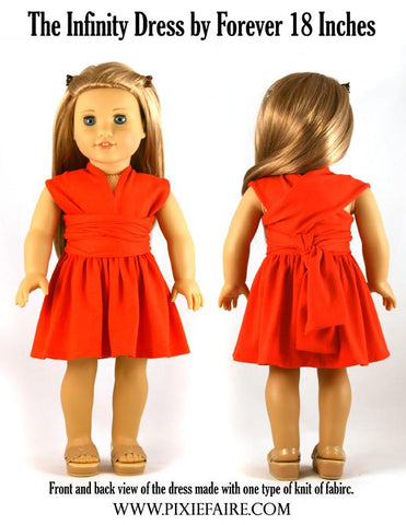 Forever 18 Inches 18 Inch Modern Infinity Dress 18" Doll Clothes Pattern Pixie Faire