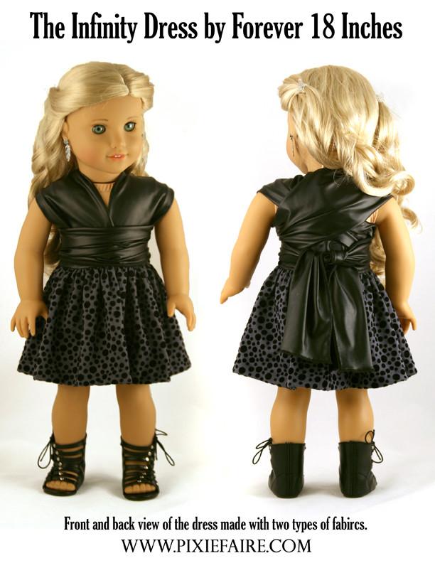Forever 18 Inches 18 Inch Modern Infinity Dress 18" Doll Clothes Pattern Pixie Faire