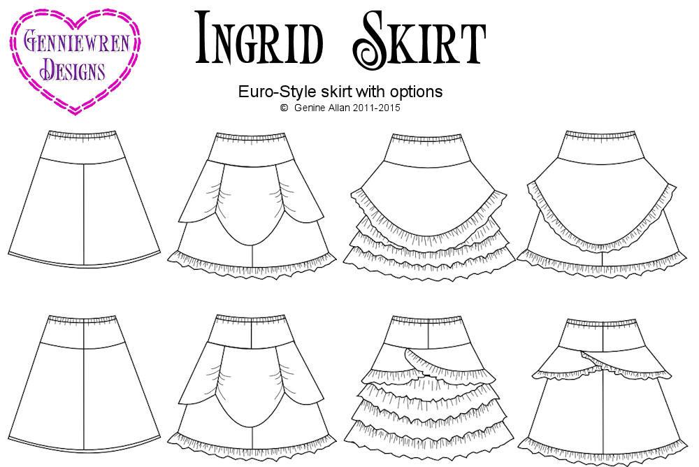 Genniewren 18 Inch Modern Ingrid Skirt 18" Doll Clothes Pixie Faire