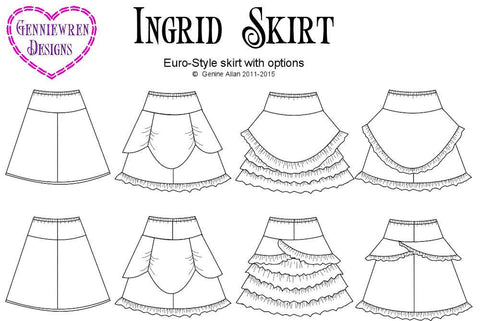Genniewren 18 Inch Modern Ingrid Skirt 18" Doll Clothes Pixie Faire