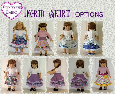 Genniewren 18 Inch Modern Ingrid Skirt 18" Doll Clothes Pixie Faire