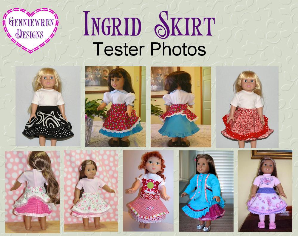 Genniewren 18 Inch Modern Ingrid Skirt 18" Doll Clothes Pixie Faire