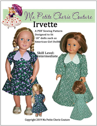 Mon Petite Cherie Couture 18 Inch Modern Irvette 18" Doll Clothes Pattern Pixie Faire