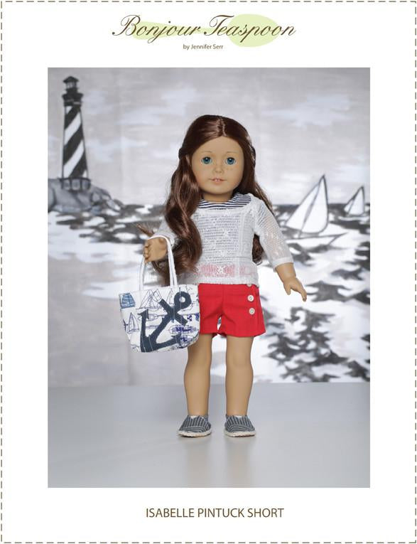 Bonjour Teaspoon 18 Inch Modern Isabelle Pintuck Short 18" Doll Clothes Pattern Pixie Faire