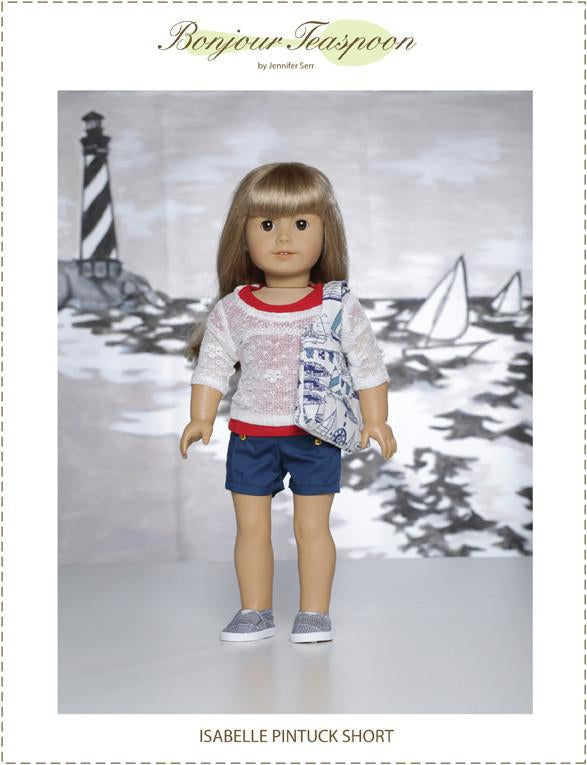 Bonjour Teaspoon 18 Inch Modern Isabelle Pintuck Short 18" Doll Clothes Pattern Pixie Faire