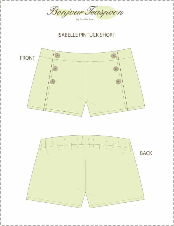 Bonjour Teaspoon Girls Isabelle Pintuck Short Pattern for Girls Pixie Faire
