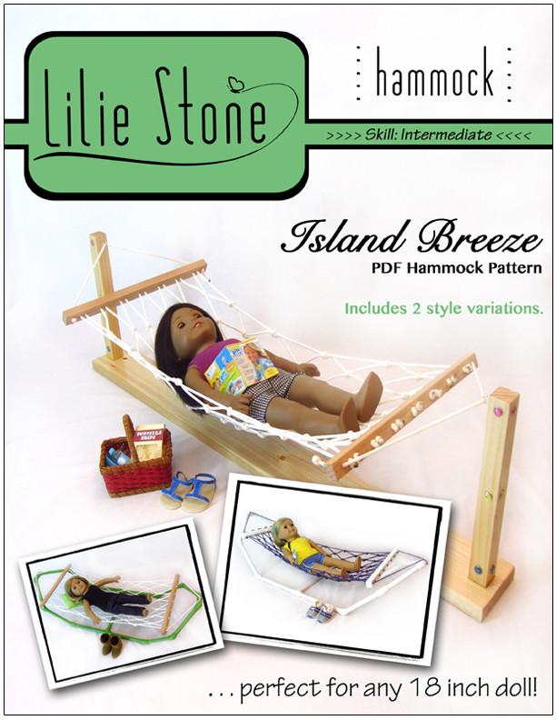 Lilie Stone 18 Inch Modern Island Breeze Hammock 18" Doll Furniture Pixie Faire