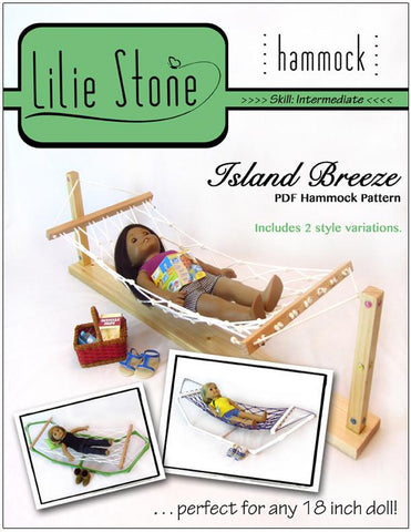 Lilie Stone 18 Inch Modern Island Breeze Hammock 18" Doll Furniture Pixie Faire