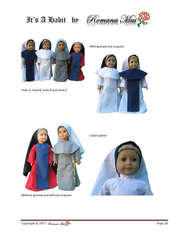 Romana Mai 18 Inch Modern It's A Habit 18" Doll Clothes Pattern Pixie Faire