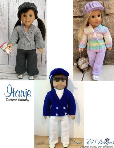 Dan-El Designs Knitting Itanje Knitted Outfit 18 inch Doll Clothes Knitting Pattern Pixie Faire