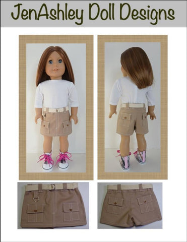 Jen Ashley Doll Designs 18 Inch Modern Safari Skort 18" Doll Clothes Pixie Faire