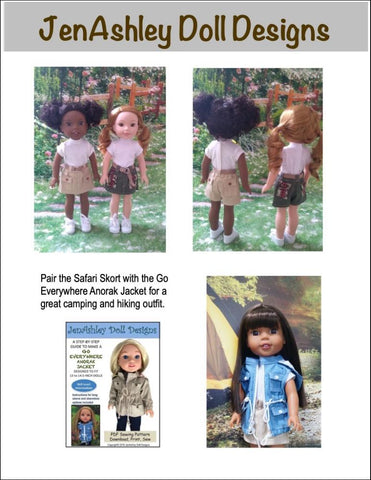 Jen Ashley Doll Designs WellieWishers Safari Skort 14.5" Doll Clothes Pixie Faire