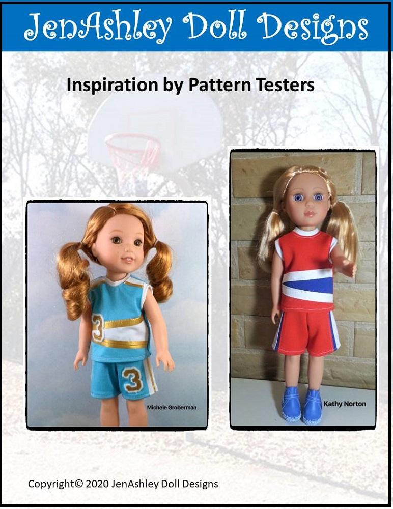 Jen Ashley Doll Designs WellieWishers Shootin' Hoops Basketball Uniform 14-14.5" Doll Clothes Pattern Pixie Faire