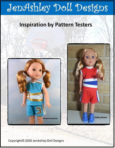 Jen Ashley Doll Designs WellieWishers Shootin' Hoops Basketball Uniform 14-14.5" Doll Clothes Pattern Pixie Faire