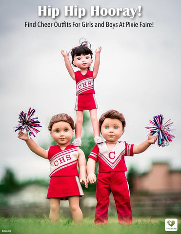 Jelly Bean Soup Designs WellieWishers Junior Cheerleader 14.5" Doll Clothes Pattern Pixie Faire