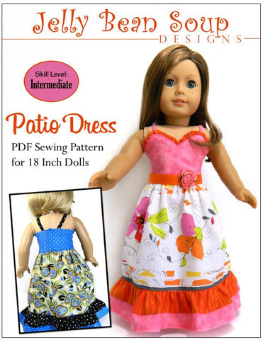 Jelly Bean Soup Designs 18 Inch Modern Patio Dress 18" Doll Clothes Pattern Pixie Faire