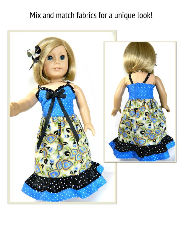 Patio Dress 18 inch Doll Clothes PDF Pattern Download