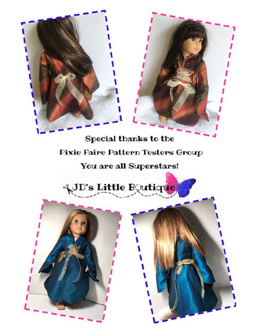 JD's Little Boutique 18 Inch Modern Chase Coat 18" Doll Clothes Pattern Pixie Faire