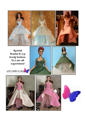 JD's Little Boutique Tyler Wentworth Lettie Dress 15.5" - 16" Fashion Doll Clothes Pattern Pixie Faire
