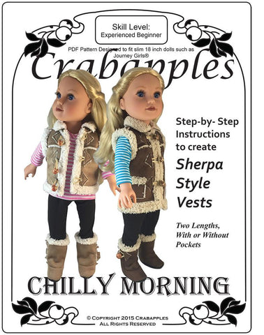Crabapples Journey Girl Chilly Morning Vest Pattern for Journey Girls Dolls Pixie Faire