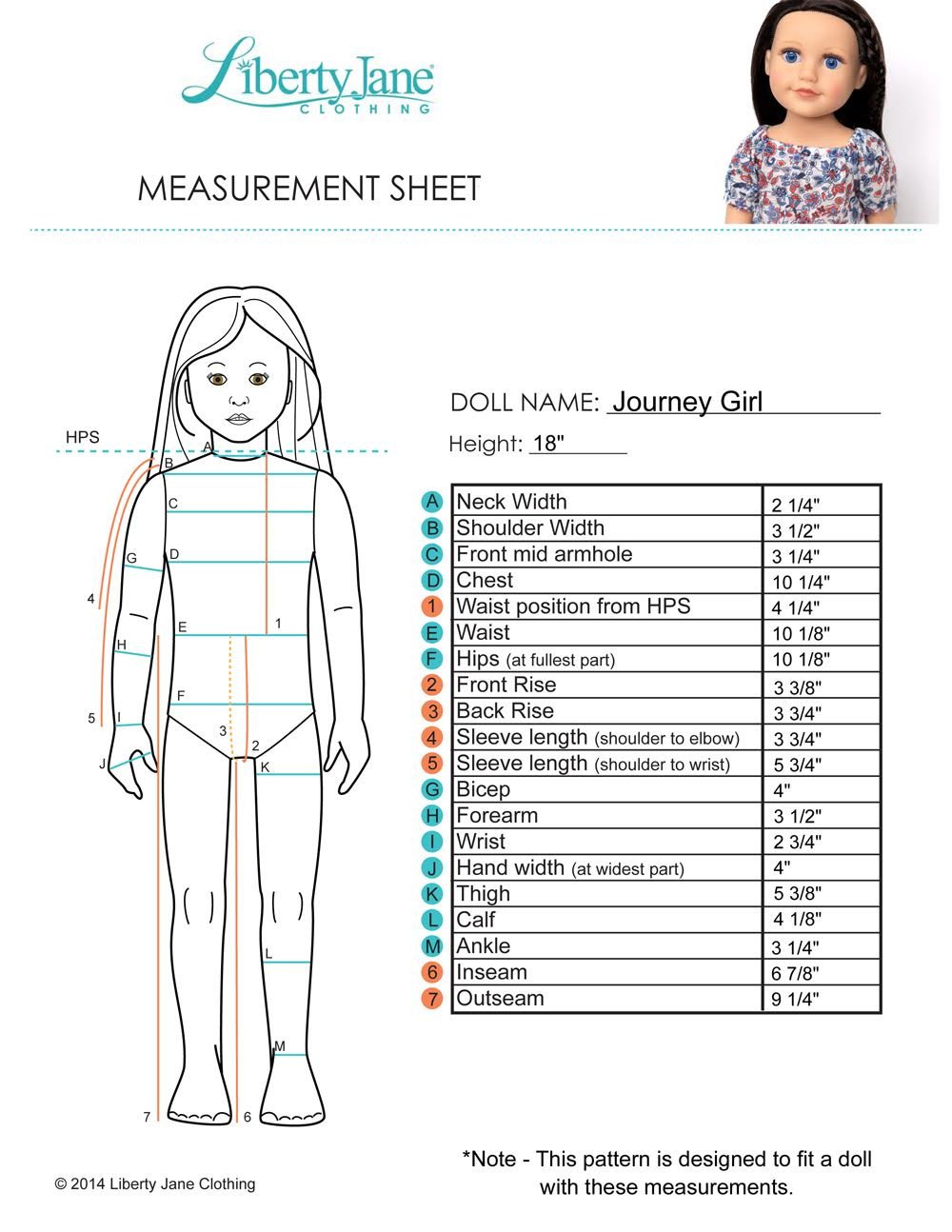 Liberty Jane Journey Girl T-Shirt Variations Pattern for Journey Girls Dolls Pixie Faire