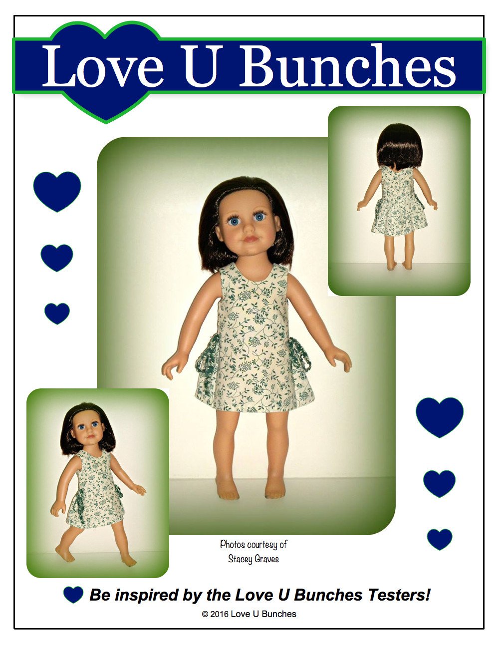 Love U Bunches Journey Girl Polka Dot Party Dress for Journey Girls Dolls Pixie Faire