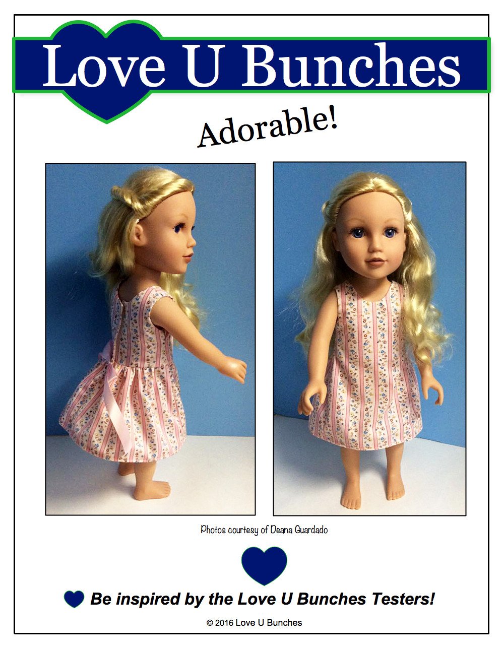 Love U Bunches Journey Girl Polka Dot Party Dress for Journey Girls Dolls Pixie Faire