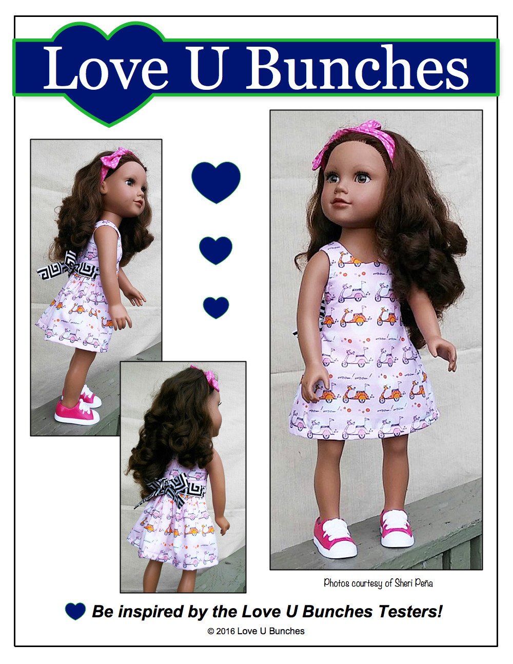 Love U Bunches Journey Girl Polka Dot Party Dress for Journey Girls Dolls Pixie Faire