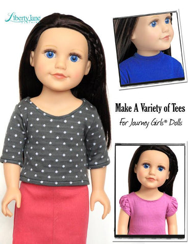 Liberty Jane Journey Girl T-Shirt Variations Pattern for Journey Girls Dolls Pixie Faire