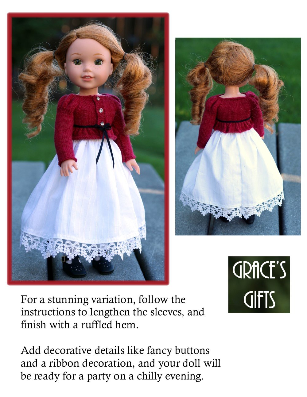 Grace's Gifts WellieWishers Just Like Lizzy Knitting Pattern for 14.5" Dolls Pixie Faire